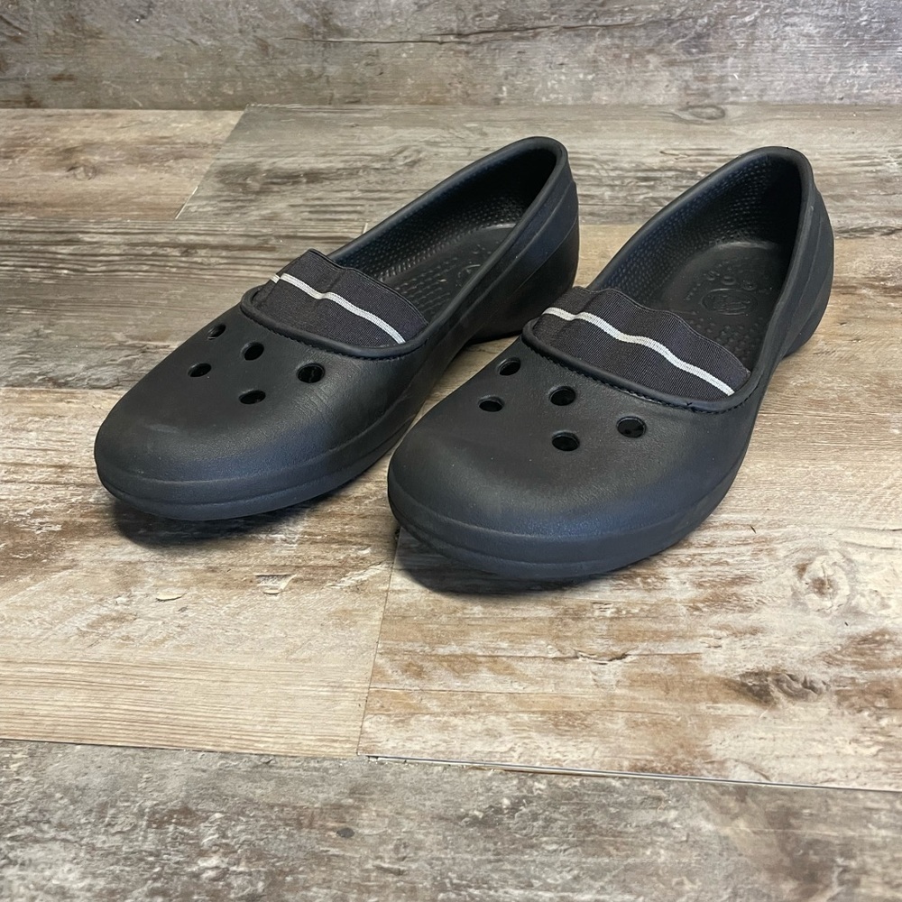 Crocs Juneau Black Flats Women’s Size 9